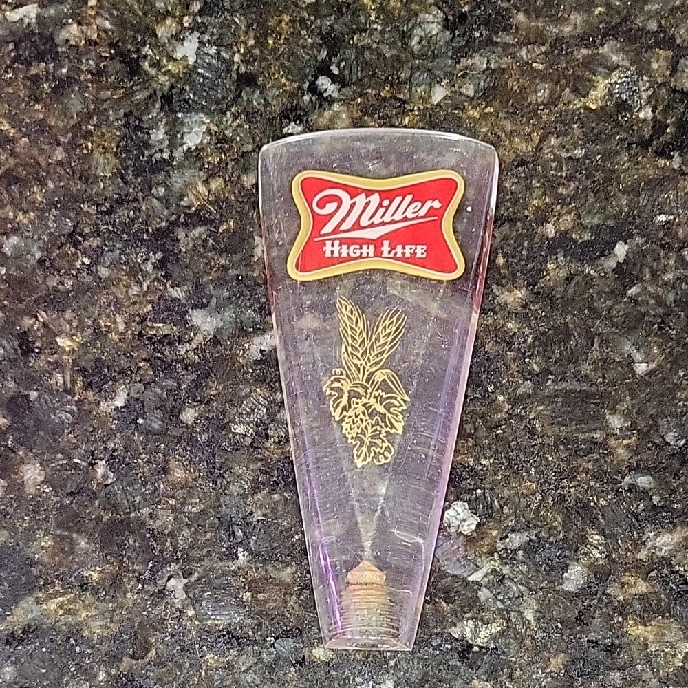 Vintage Miller High Life • Clear Lucite / Acrylic • Beer Tap Handle / Knob
